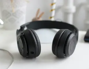headphones lying on the desk