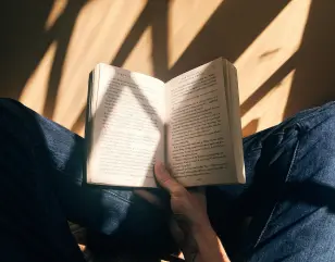 reading a book
