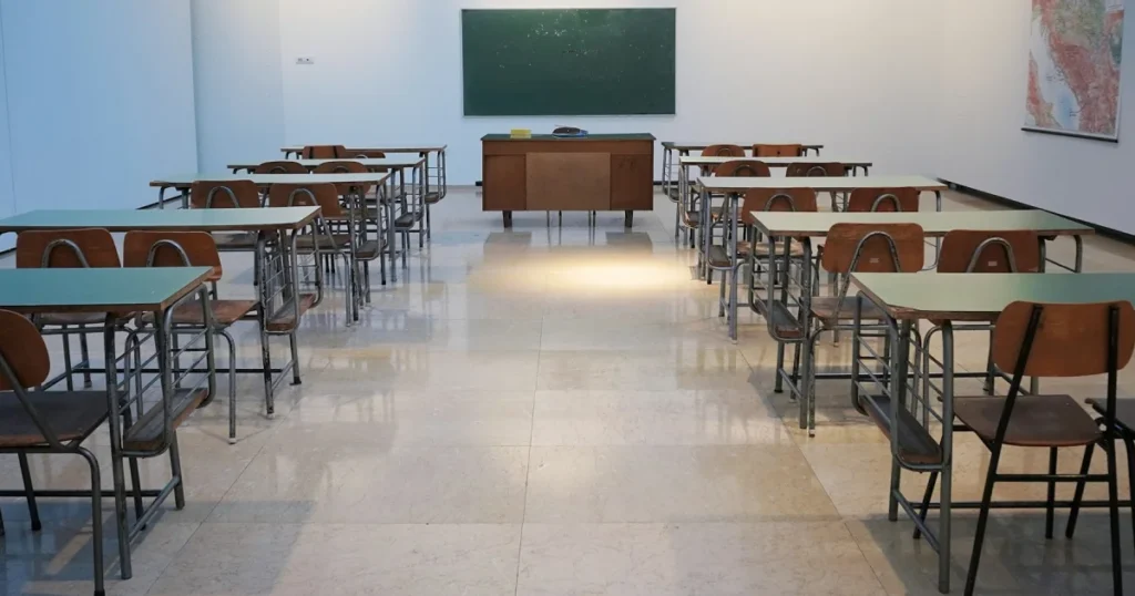 an empty classroom