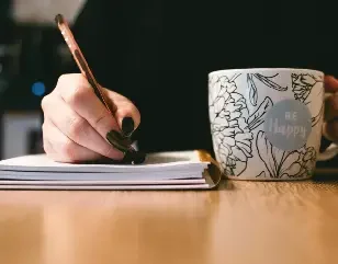 a person writing