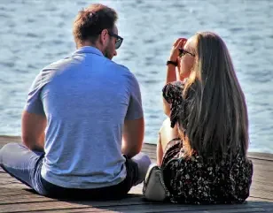 two people having a chat